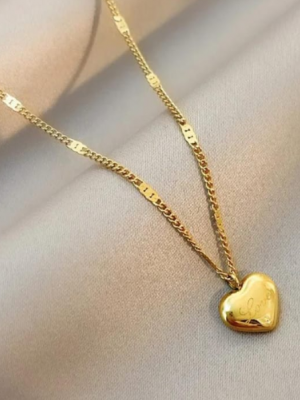Minimal Heart Love Stamp Necklace