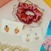 Combo of 3 set 2 earrings & scrunchies