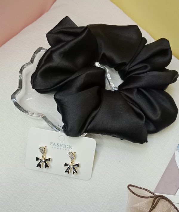 Combo of 3 set bow earrings , scrunchies & bow