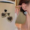 Dazzing Black Heart Earrings