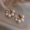 C Shape Pearl Hoop Earrings