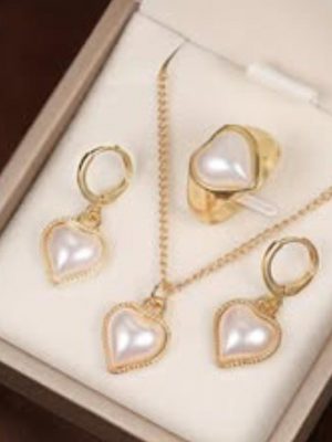 Pearl Heart Jewelry Combo Set