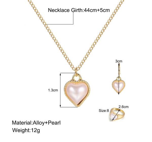 Pearl Heart Jewelry Combo Set