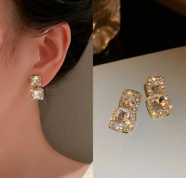 Shining Crystal Drop Earrings
