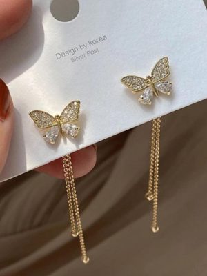 Butterfly Studs + Long Earrings