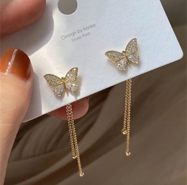 Butterfly Studs + Long Earrings