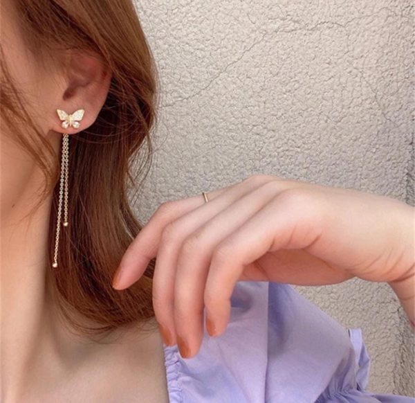 Butterfly Studs + Long Earrings