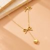 Heart Drop Two Bow Necklace