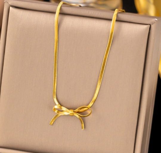 Bow Knot Snake Chain Necklace