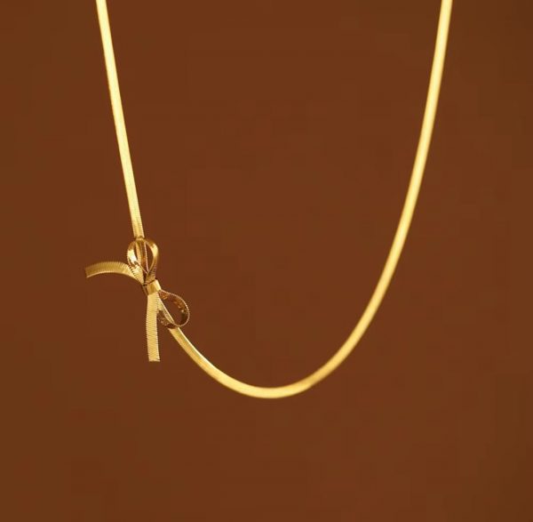 Bow Knot Snake Chain Necklace