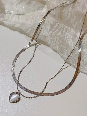 Heart Dual Chain Necklace