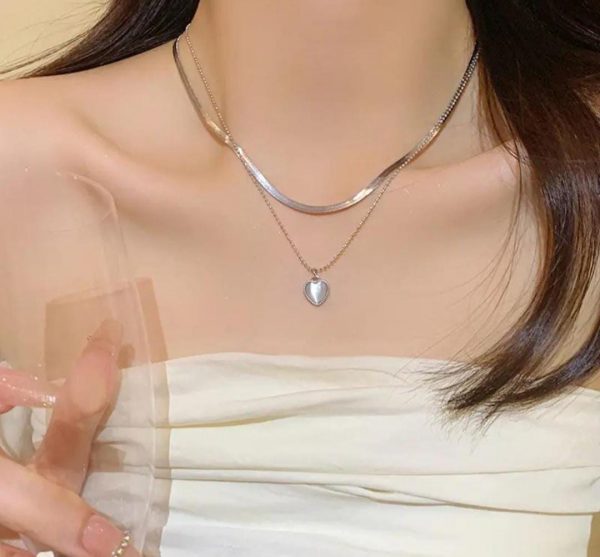 Heart Dual Chain Necklace