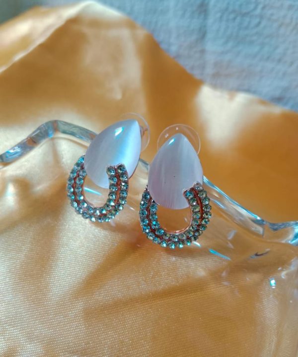 Crystal Stone Stude Earrings with 6 Different Design