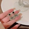 Black Heart Bow Drop Earrings