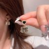 Black Heart Bow Drop Earrings