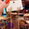 Bow Tassel Long Earrings