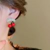 Rhinestone Cherry Earrings