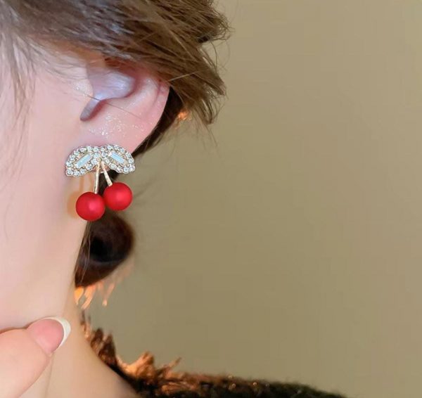 Rhinestone Cherry Earrings