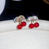 Rhinestone Cherry Earrings