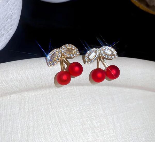 Rhinestone Cherry Earrings