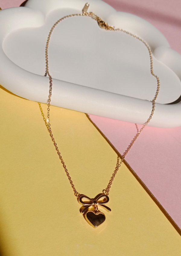 Bow And Heart Necklace