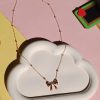 Charm Bow Knot Anti-tarnish  Gold Plated Necklace