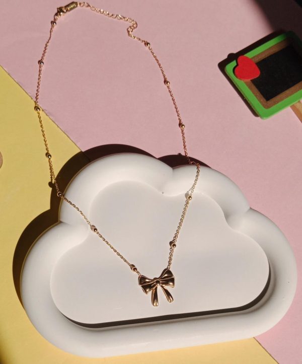 Charm Bow Knot Anti-tarnish  Gold Plated Necklace